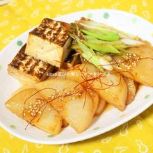 焼き肉のタレde大根と焼き豆腐のステーキ