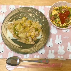 ありみの作ってみた!投稿(【豚こま白菜の無水中華丼】白菜1/4玉ペロリと消費♡!!)