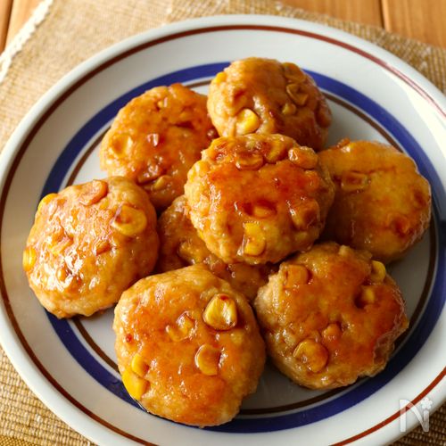 ワンパン10分!【照り焼きコーンつくね】はんぺんでかさ増し♪