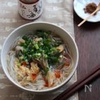 ピリ辛きのこのかき玉温麺