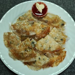 M＊Pの作ってみた!投稿(もどす手間なし簡単♡ライスペーパーで鶏ひき肉と大葉の挟み焼き)