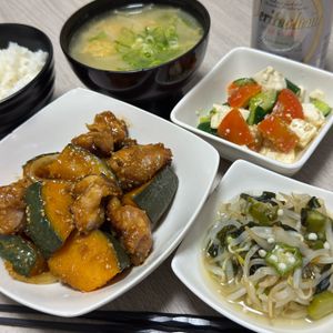 みーこの作ってみた!投稿(＊かぼちゃと鶏肉のごま照り炒め＊)
