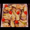 サトちゃんの作ってみた!投稿(ごま醤油ガリバタ鶏手羽元と春野菜のグリル♪)