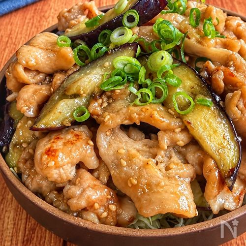 【豚こまナスのごま味噌にんにく炒め】とろじゅわ〜♡食欲そそる
