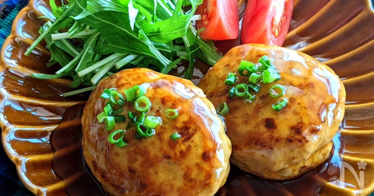 【ふわふわヘルシー♡豆腐の和風ハンバーグ】満足感あり！