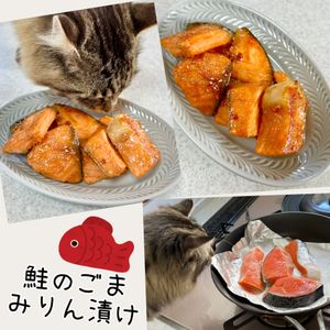 のりのり🐾🎀🤍の作ってみた!投稿(簡単下味冷凍♡ほんのり甘い『鮭のごまみりん漬け』)