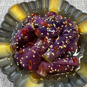 楽ラク手抜キッチン🐶🐾の作ってみた!投稿(レンジ完成♡『中華茄子』１分副菜♪簡単なのにうまうま♡)