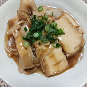 よっこの作ってみた!投稿(全部入れて煮るだけ【厚揚げときのこのとろとろ煮】)