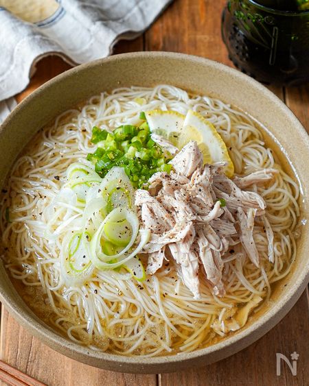 【がっつり旨♡︎ささみねぎ塩そーめん】ランチに夜食に/