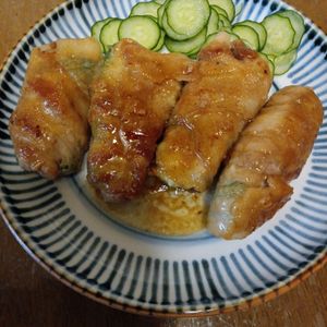 907307の作ってみた!投稿(『肉巻きピーマンの甘辛チーズ焼き』)