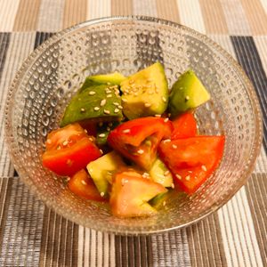 puricoの作ってみた!投稿(汁まで飲み干す♪『アボカドとトマトのやみつき♡だしマリネ』)
