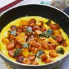 かぼちゃとウインナーのカレー風味オープンオムレツの工程6