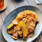 【程よい塩味のバランスが◎】ほくほくかぼちゃのベーコンいため