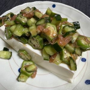 ゆっこの作ってみた!投稿(やみつき！あっという間に完食♡ネバ旨ごまおかか梅やっこ)