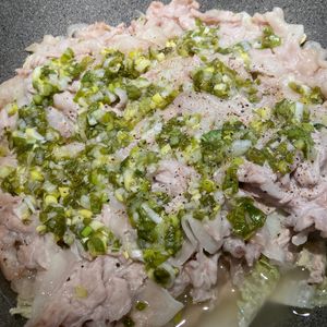 bo-zu3の作ってみた!投稿(フライパンで！白菜と豚バラのねぎ塩レモン蒸し)