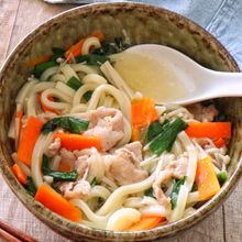 レンジ一発!白だしにんにくうどん♩スープが絶品!免疫力アップ