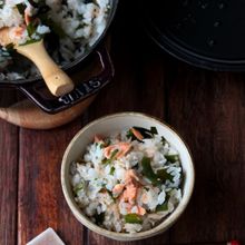 鮭わかめご飯。