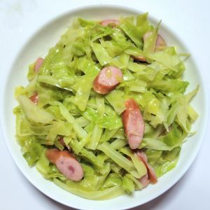 ふうかの作ってみた!投稿(簡単！たっぷりキャベツとウィンナーのコンソメ煮)