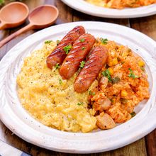 【チーたまチキンライス】とろとろ卵＆パリじゅわウインナー♡