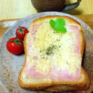チョロリスの作ってみた!投稿(さわやかな甘味！粒マスベーコンチーズトースト)