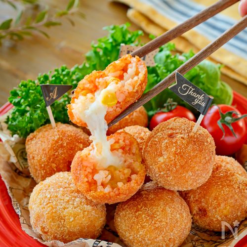 【チーズがとろけるライスコロッケ】こどもウケ抜群♡お弁当にも