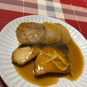 1474995の作ってみた!投稿(鰤の柚子味噌焼き　大根ステーキ添え)