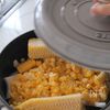 娘がおかわりした重ね煮【コーンクリームパスタ】の工程3