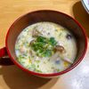 449709の作ってみた!投稿(きのこと鶏団子の中華風ピリ辛豆乳スープ)