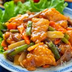 【鶏の唐揚げと中華野菜の甘酢あん】食材2つ！時短・節約！