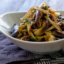 ＊レンチンなすと香味野菜のごまおかか和えサラダ＊