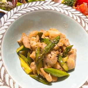633toの作ってみた!投稿(佐賀県産アスパラガスと鶏肉のバター醤油炒め)