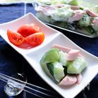 大人も子供も一緒に食べれる！きゅうりとハムの和風サラダ