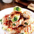 オーロラソースで食べる！子どもも食べられる小松菜豚巻き