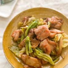春キャベツと鶏肉の柚子胡椒炒め