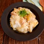 夜遅ごはんに！レンジでつくるさけのとろたま丼