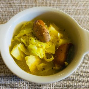 puricoの作ってみた!投稿(具沢山あったかスープ♡お野菜とソーセージのカレー豆乳スープ)