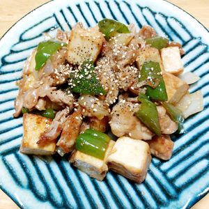 よっこの作ってみた!投稿(絹厚揚げと豚こまの酢豚風炒め・絹厚揚げでかさまし♪)
