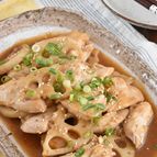鶏むね肉とれんこんの甘辛炒め【作り置き】