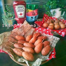 隠し味はあれとあれ♪ミニミニアメリカンドッグ♪