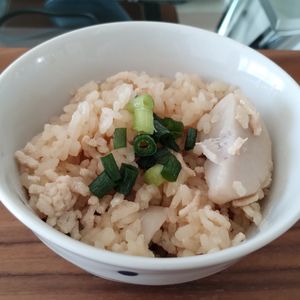 ゆの作ってみた!投稿(里芋ホクホク「鶏ひき肉と里芋の釜飯」)
