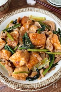 【豚バラと厚揚げの甘辛味噌炒め】ボリューム満点◎ご飯すすむ！