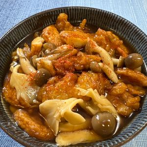 楽ラク手抜キッチン🐶🐾の作ってみた!投稿(さつま揚げときのこのあんかけうどん)