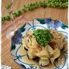 レンジで簡単！ナスと玉ねぎの梅しそ和え