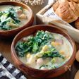 米粉で作るプチヴェールの豆乳シチュー。