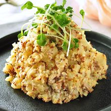 サバ味噌煮缶で簡単！マスタード香るポテトサラダ