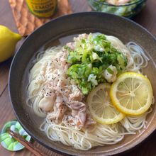 ネギ塩レモンの豚しゃぶそうめん