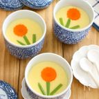 【あともう一品に】蒸し器不要！とろ～り美味しい！お花茶碗蒸し
