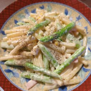 たりおの作ってみた!投稿(冷めてもまろやか♪アスパラコーンのマカロニサラダ)
