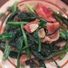 Yuukoの作ってみた!投稿(春菊とベーコンのにんにく炒め)