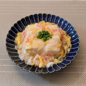 𝔂𝓾𝓶𝓲🍓の作ってみた!投稿(甘～いだしが旨い🤭💖カニカマ卵あんかけ豆腐💖)